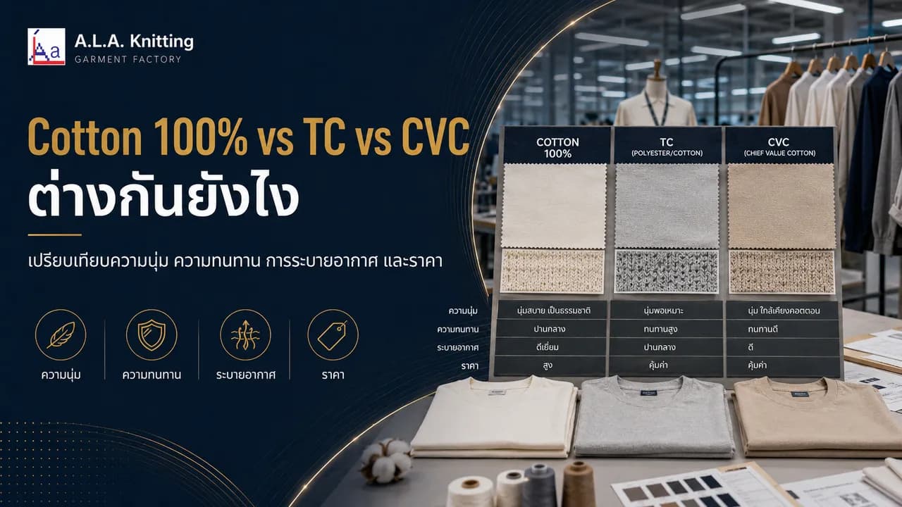 ผ้า Cotton 100% vs TC vs CVC ต่างกันยังไง
