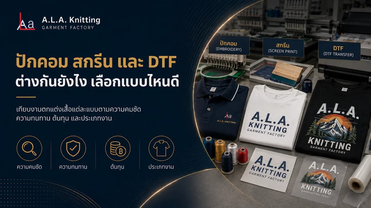 ปักคอม สกรีน DTF ต่างกันยังไง เลือกแบบไหนดี