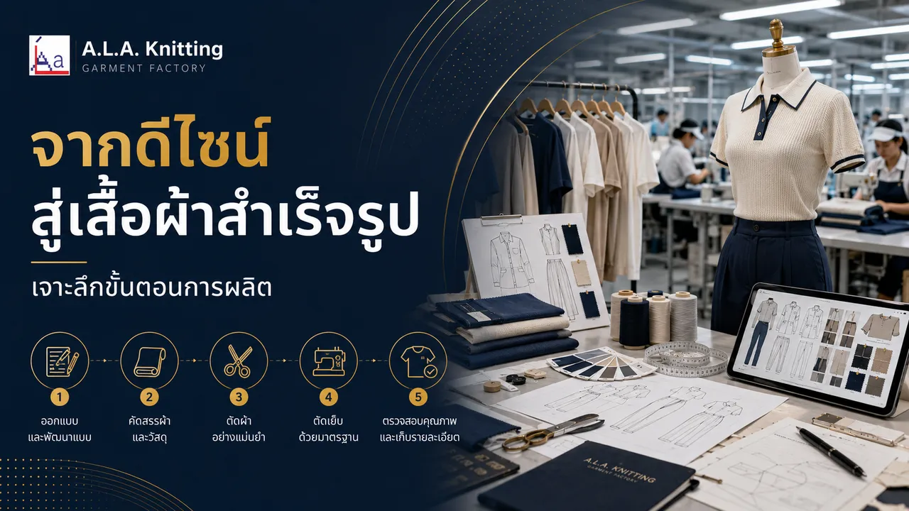 จากดีไซน์สู่เสื้อผ้าสำเร็จรูป – เจาะลึกขั้นตอนการผลิต