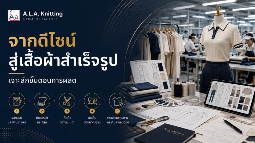 จากดีไซน์สู่เสื้อผ้าสำเร็จรูป – เจาะลึกขั้นตอนการผลิต