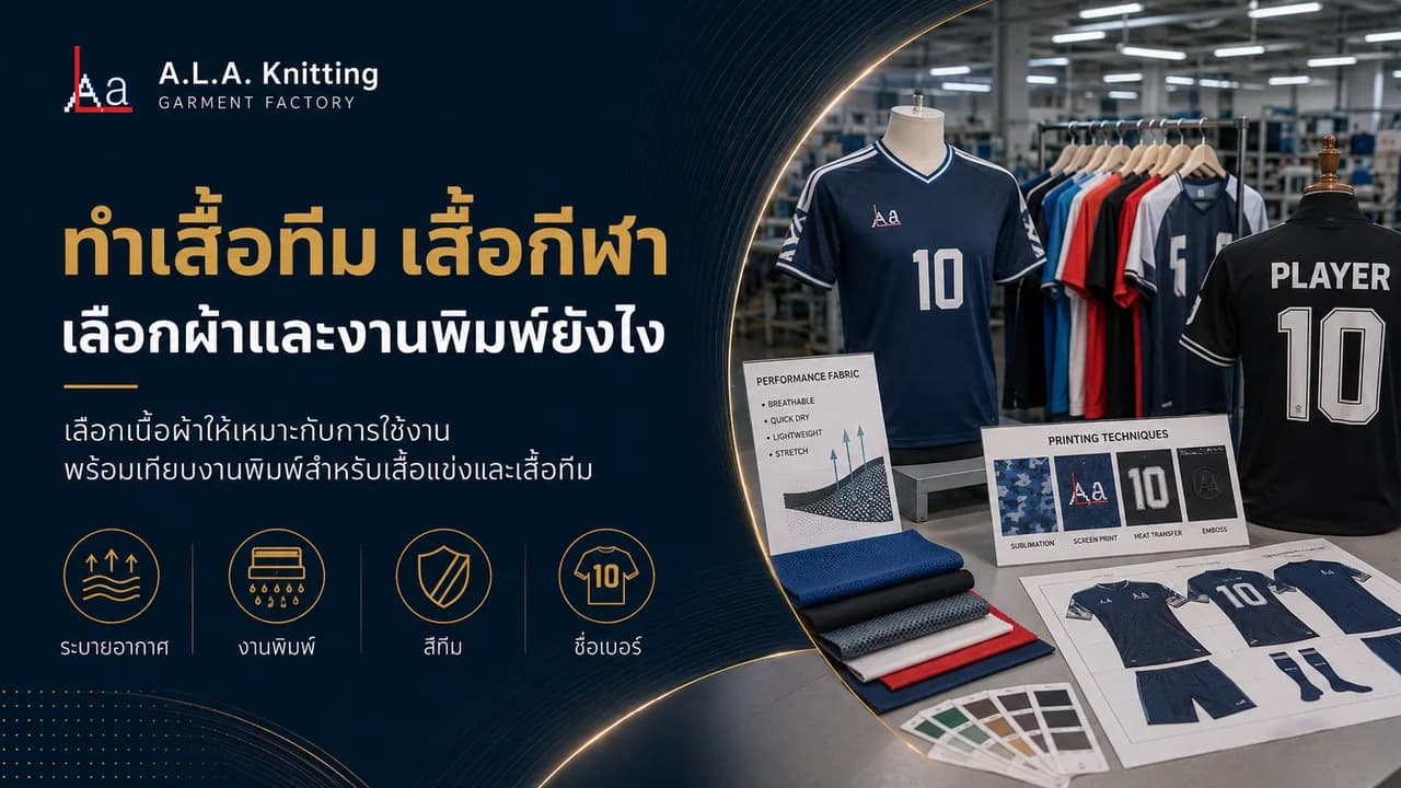 ทำเสื้อทีม เสื้อกีฬา เลือกผ้าและงานพิมพ์ยังไง